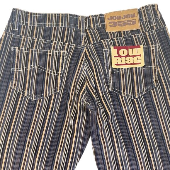 Jou Jou Striped Corduroy Flare Pants Y2K Low Rise 28x31 Festival Rare NWT size 5 - Picture 9 of 13